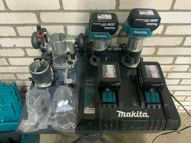 Makita kantenfrees bovenfrees 2 stuks inclusief koffer en toebehoren - afbeelding 1 van  7