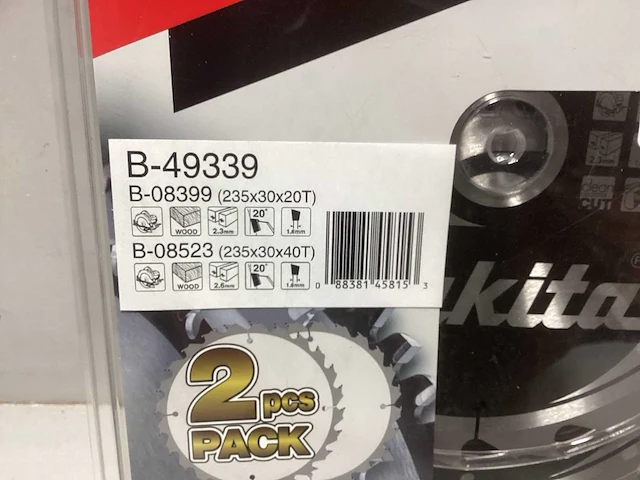 Makita zaagbladen 2 stuks (235x30x20t / 235x30x40t) - afbeelding 2 van  2