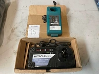 Makita/hitachi dc1414t/uc 18yrl laders (2x) - afbeelding 1 van  3