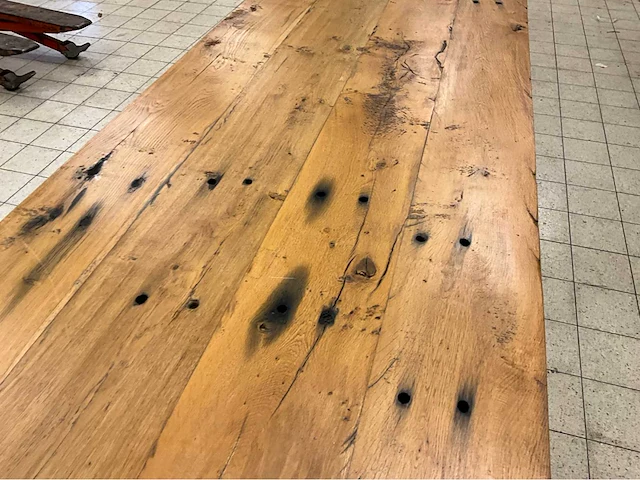 Mammoettafels eikenhouten restauranttafel - afbeelding 4 van  13