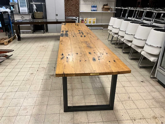 Mammoettafels eikenhouten restauranttafel - afbeelding 7 van  13