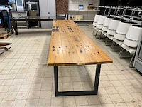 Mammoettafels eikenhouten restauranttafel - afbeelding 7 van  13