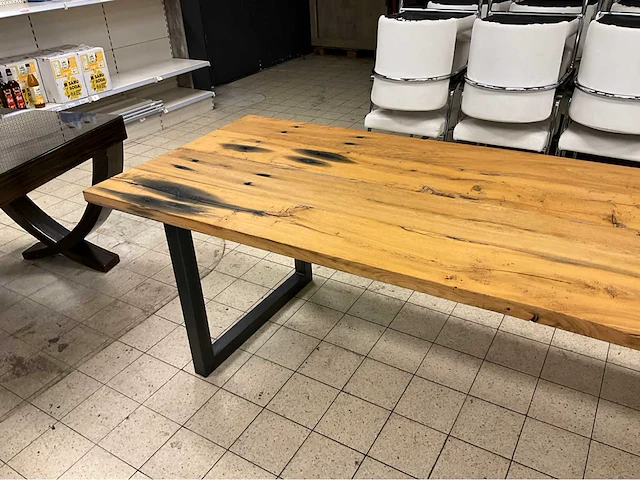 Mammoettafels eikenhouten restauranttafel - afbeelding 10 van  13