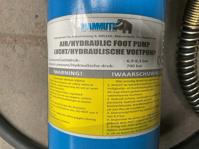 Mammuth air hydraulic foot pump - afbeelding 5 van  5