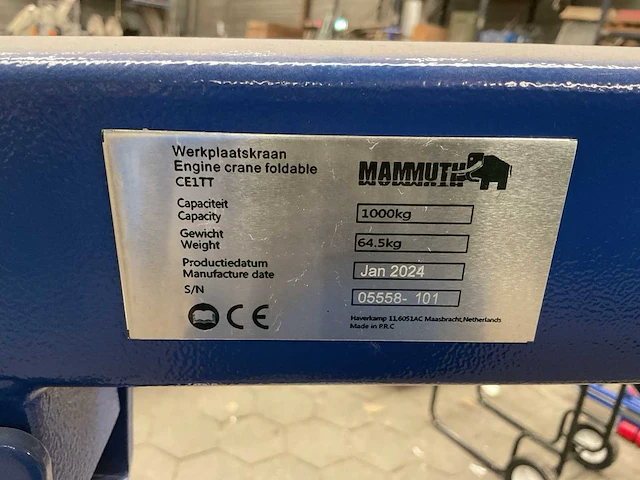 Mammuth ce1tt werkplaatskraan - afbeelding 4 van  4