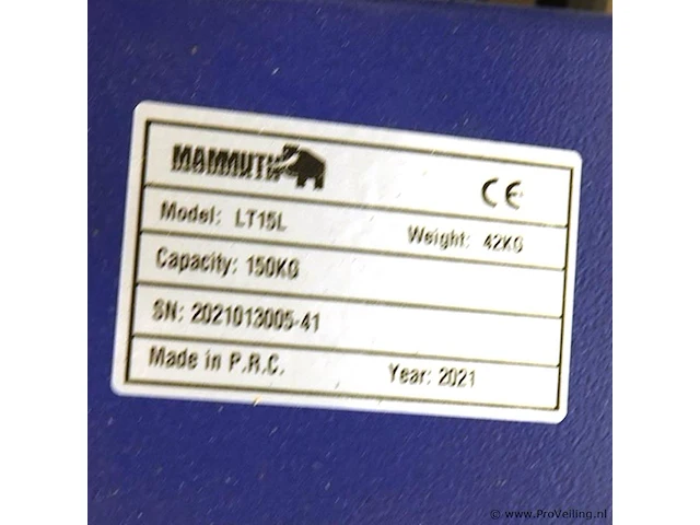 Mammuth lt15l hydraulische heftafel (bj 2021) - afbeelding 4 van  9