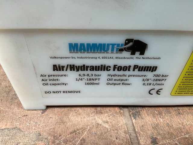 Mammuth luchthydraulische voetpomp - afbeelding 5 van  5