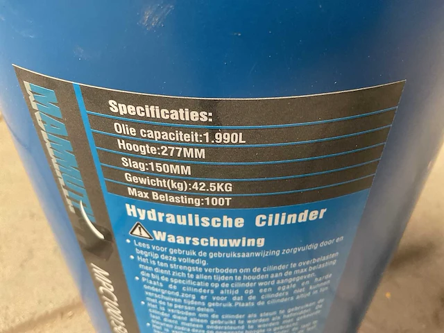 Mammuth mpc100150 hydraulische cylinder - afbeelding 3 van  3
