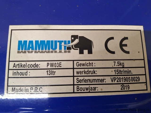 Mammuth pw03e ontvetterbak - afbeelding 3 van  3