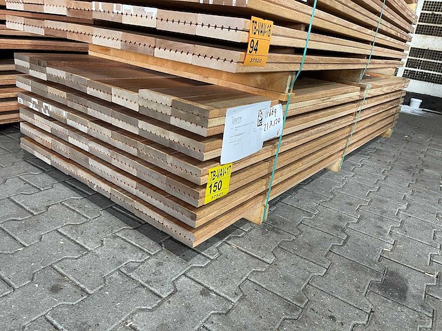 Mandioqueira vlonderplanken 2500x120x21mm (100x) - afbeelding 4 van  4
