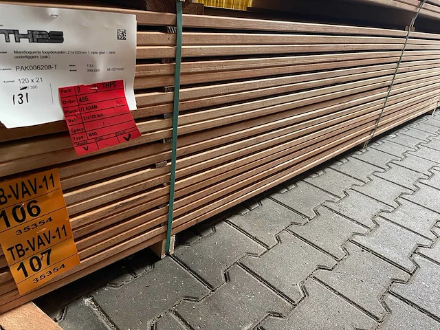 Mandioqueira vlonderplanken 3000x120x21mm (65x) - afbeelding 4 van  4