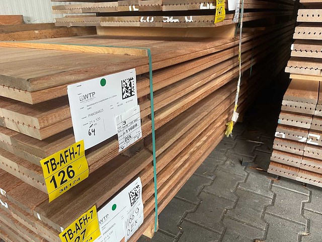 Mandioqueira vlonderplanken 4000x120x21mm (64x) - afbeelding 4 van  4