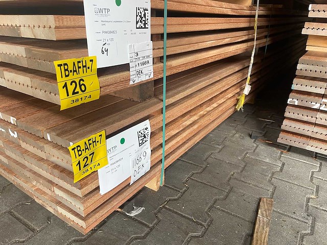 Mandioqueira vlonderplanken 4000x120x21mm (72x) - afbeelding 4 van  4