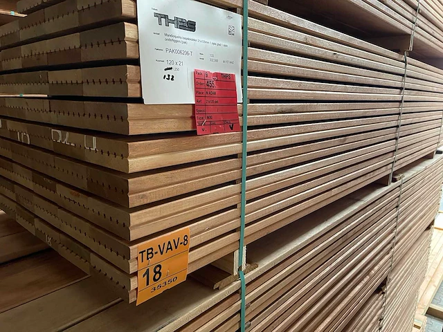 Mandioqueria vlonderplanken 2500x120x21mm (132x) - afbeelding 4 van  4