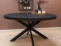 Mangohouten eettafel ovaal 180 cm black sanderz, 2025 - afbeelding 1 van  2