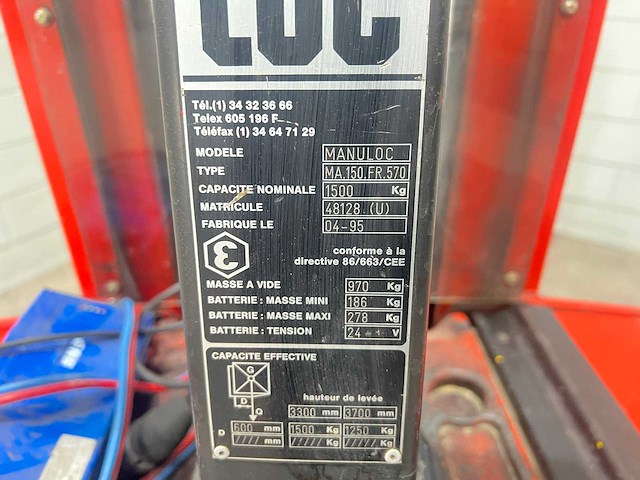 Manitou - 1995 - loc ma.150 - stapelaar - afbeelding 8 van  10