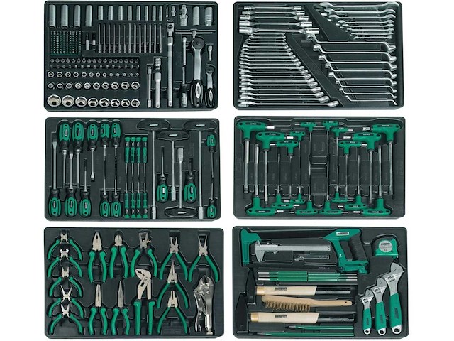 Mannesmann greenline - 6 inlay's gereedschap - 321 delig 10 jaar garantie! - afbeelding 1 van  3