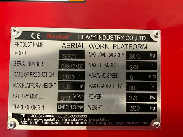 Mantall - 2023 - xe80n - schaarhoogwerker 7.8m - afbeelding 10 van  23