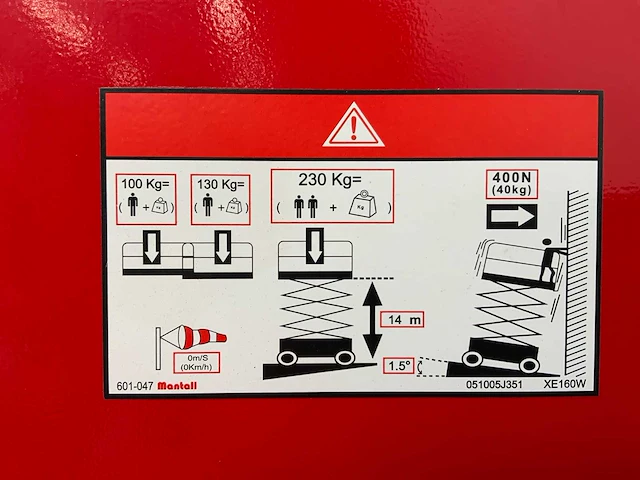 Mantall xe160w - schaarlift hoogwerker 16m - afbeelding 20 van  22