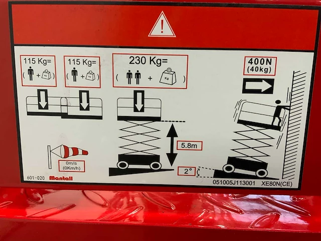 Mantall xe80n - schaarhoogwerker 7.8m - afbeelding 21 van  23