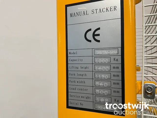 Manuele stapelaar 1000kg 1.6m - afbeelding 8 van  11