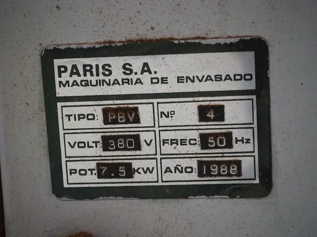 Maquinaria de envase y embalaje paris s.a - afbeelding 22 van  29