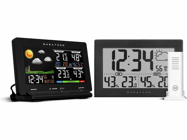 Marathon mw lisbon weerstation | geneva wandklok - afbeelding 1 van  2