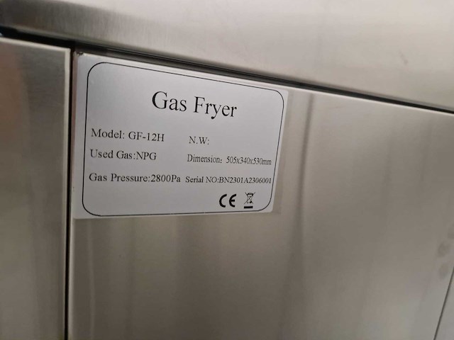 Marchef - gf-12h - gas friteuse - afbeelding 2 van  2