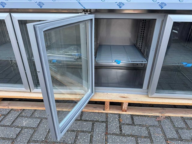 Marecos - 4 glas deurs + opstaande rand - koelwerkbank - afbeelding 4 van  7