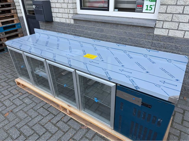 Marecos - 4 glas deurs + opstaande rand - koelwerkbank - afbeelding 5 van  7