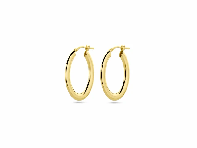 Marie - celeste oorringen ronde buis 25 mm goud - afbeelding 1 van  1