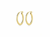 Marie - celeste oorringen ronde buis 25 mm goud - afbeelding 1 van  1