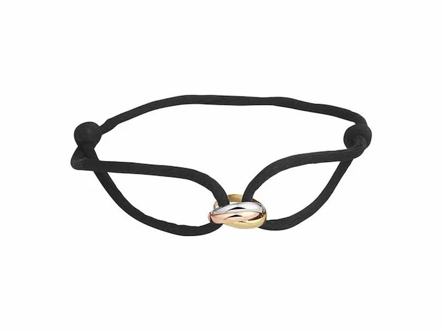 Marie celeste armband satijn tricolor - 10 mm - goud - afbeelding 1 van  1