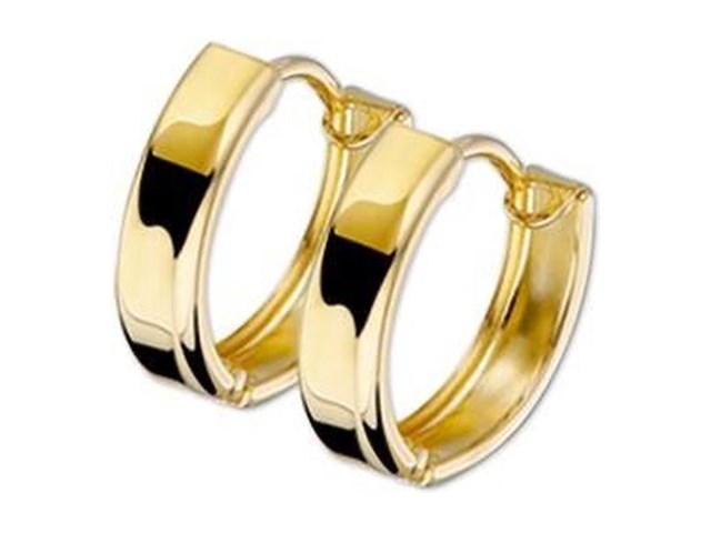 Marie celeste klap oorringen 30 mm vlak 12.5 mm goud - afbeelding 1 van  1