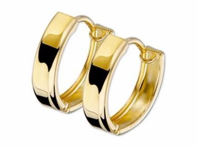 Marie celeste klapoorringen 3,0 mm vlak12.5 mm goud - afbeelding 1 van  1