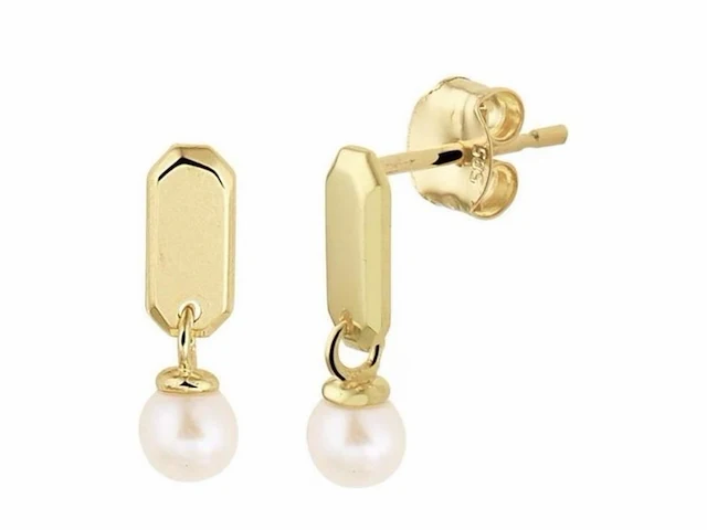 Marie-celeste oorhangers parel 11 mm goud - afbeelding 1 van  1