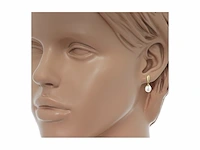 Marie celeste oorhangers parel en zirkonia 7.5 goud - afbeelding 2 van  3