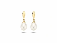 Marie celeste oorhangers parel en zirkonia 7.5 goud - afbeelding 3 van  3