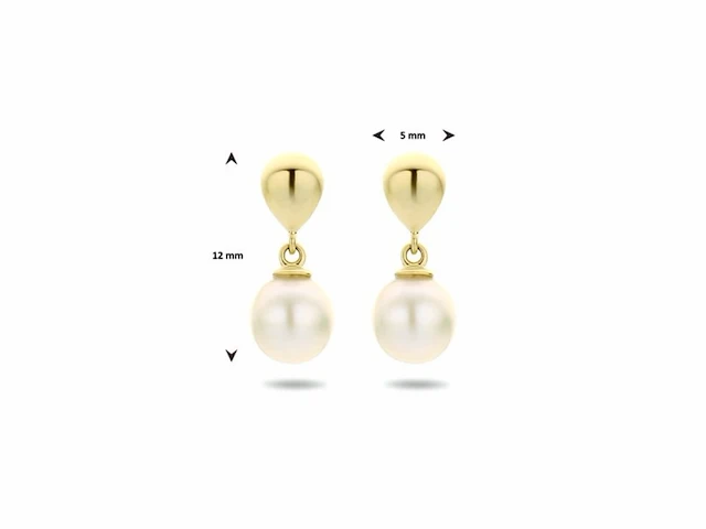 Marie celeste oorhangers parel goud - afbeelding 1 van  1
