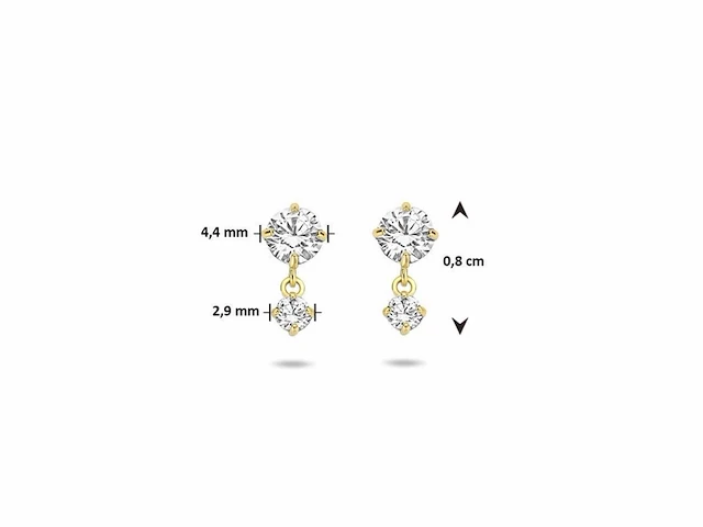 Marieceleste oorhangers zirkonia goud - afbeelding 4 van  4