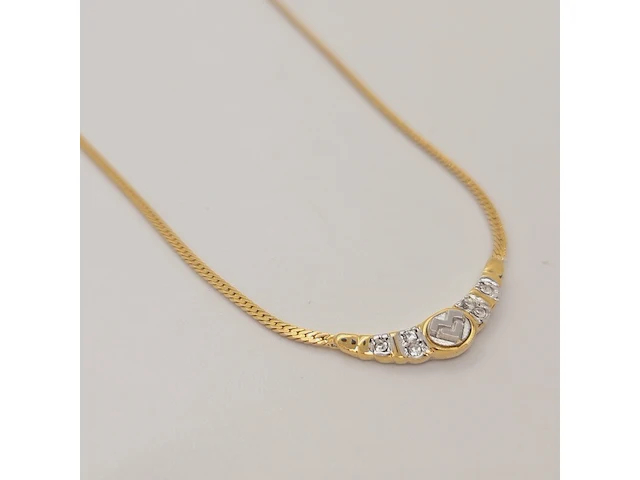 Mario valentino goldplated collier met steentjes - afbeelding 1 van  5
