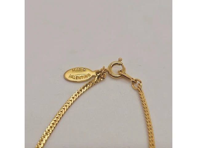 Mario valentino goldplated collier met steentjes - afbeelding 5 van  5