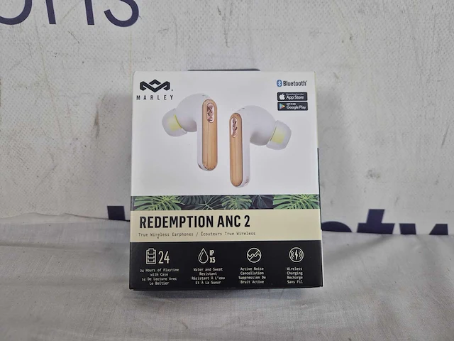 Marley redemption anc 2 bluetooth oordopjes - oortjes draadloos - 24 uur batterijduur - duurzaam - quick charge - noise cancelling - cream - afbeelding 2 van  2