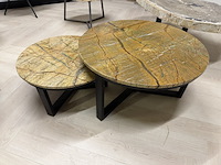 Marmeren salontafelset – italian brown richfield, bruin, 2025 - afbeelding 1 van  2