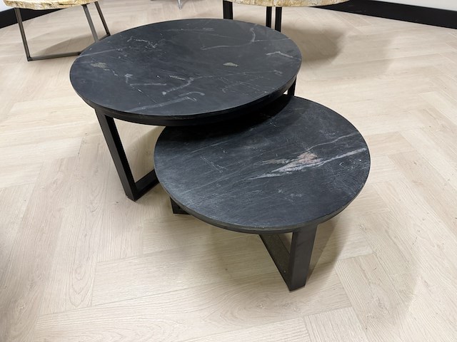 Marmeren salontafelset – nero marquina richfield, zwart, 2025 - afbeelding 3 van  3