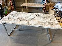 Marmerlook tafelblad 180 cm, zonder onderstel. - afbeelding 1 van  4