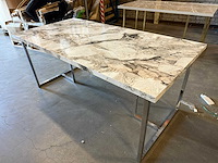Marmerlook tafelblad 180 cm, zonder onderstel. - afbeelding 2 van  4