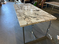 Marmerlook tafelblad 180 cm, zonder onderstel. - afbeelding 3 van  4