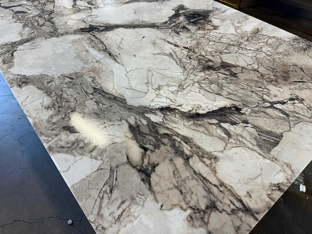 Marmerlook tafelblad 180 cm, zonder onderstel. - afbeelding 4 van  4