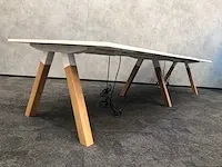 Martela frankie - 4 persoons workbench - houten a-poot - afbeelding 9 van  16